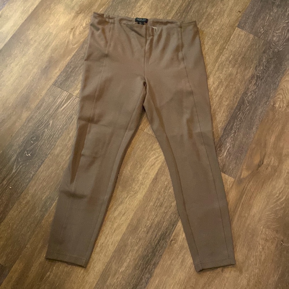 Rachel Zoe taupe stretch leggings.